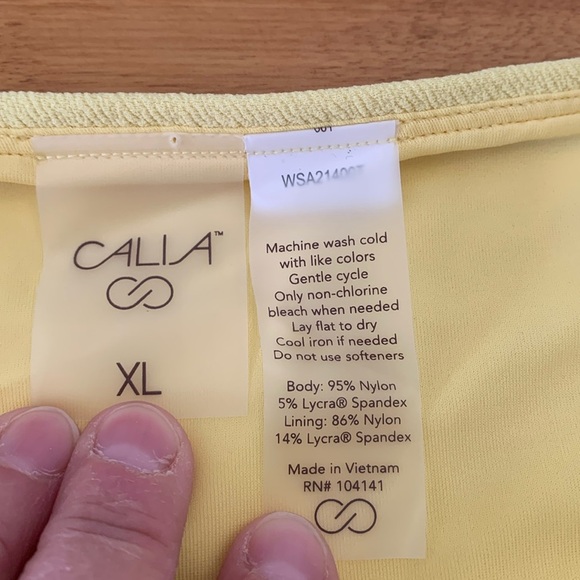 Calia by Carrie Underwood yellow XL swim bottoms mid rise moderate coverage NWT - Picture 3 of 7